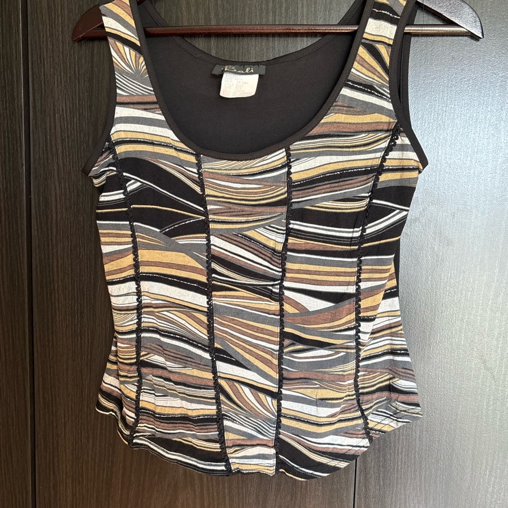 Bali American Vintage Multicolor Striped Crop Top
